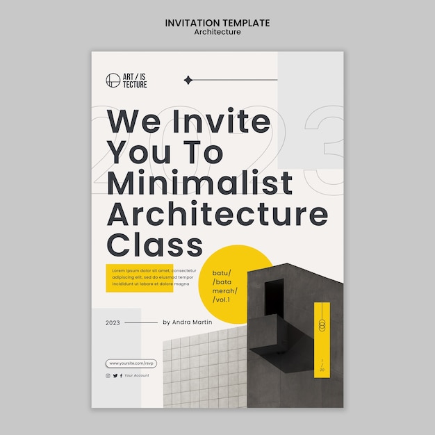 PSD gratuit modèle d'architecture design plat