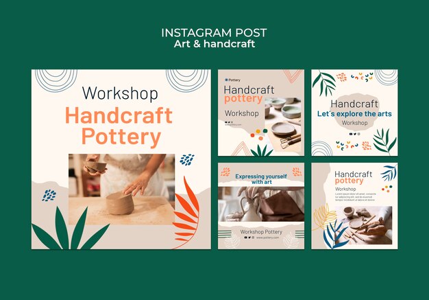 Modèle d'art et d'artisanat design plat
