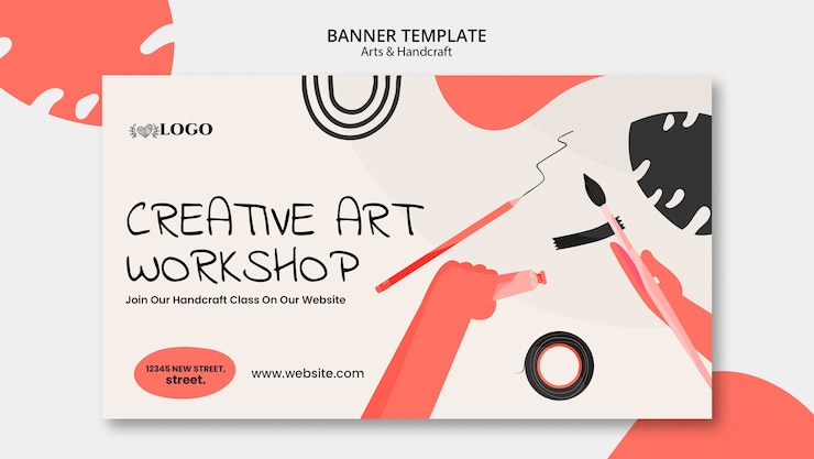 PSD gratuit modèle d'art et d'artisanat design plat
