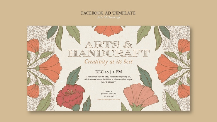 PSD gratuit modèle d'art et d'artisanat dessiné à la main