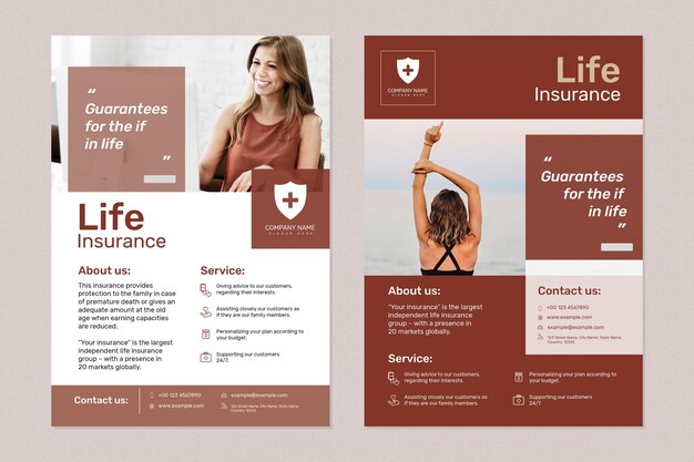 PSD gratuit modèle d'assurance-vie psd avec jeu de texte modifiable