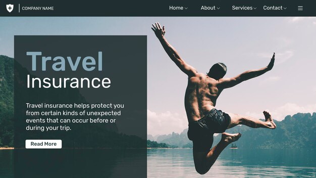 PSD gratuit modèle d'assurance voyage psd avec texte modifiable