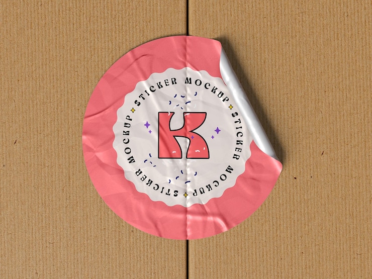 PSD gratuit modèle d'autocollant rond et brillant