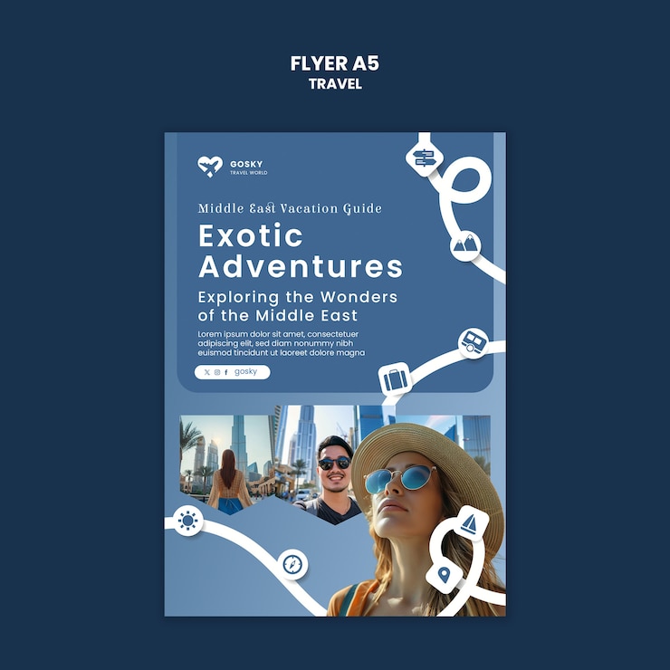PSD gratuit modèle d'aventure de voyage