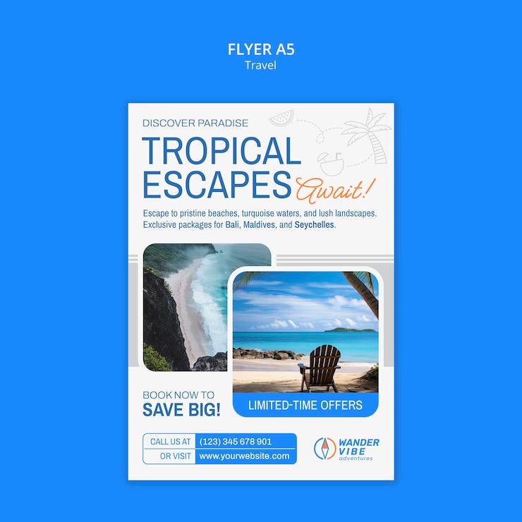PSD gratuit modèle d'aventure de voyage