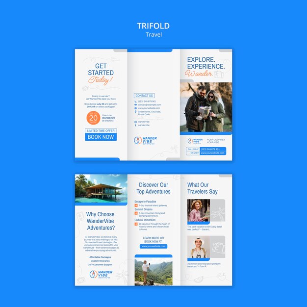 Modèle d'aventure de voyage