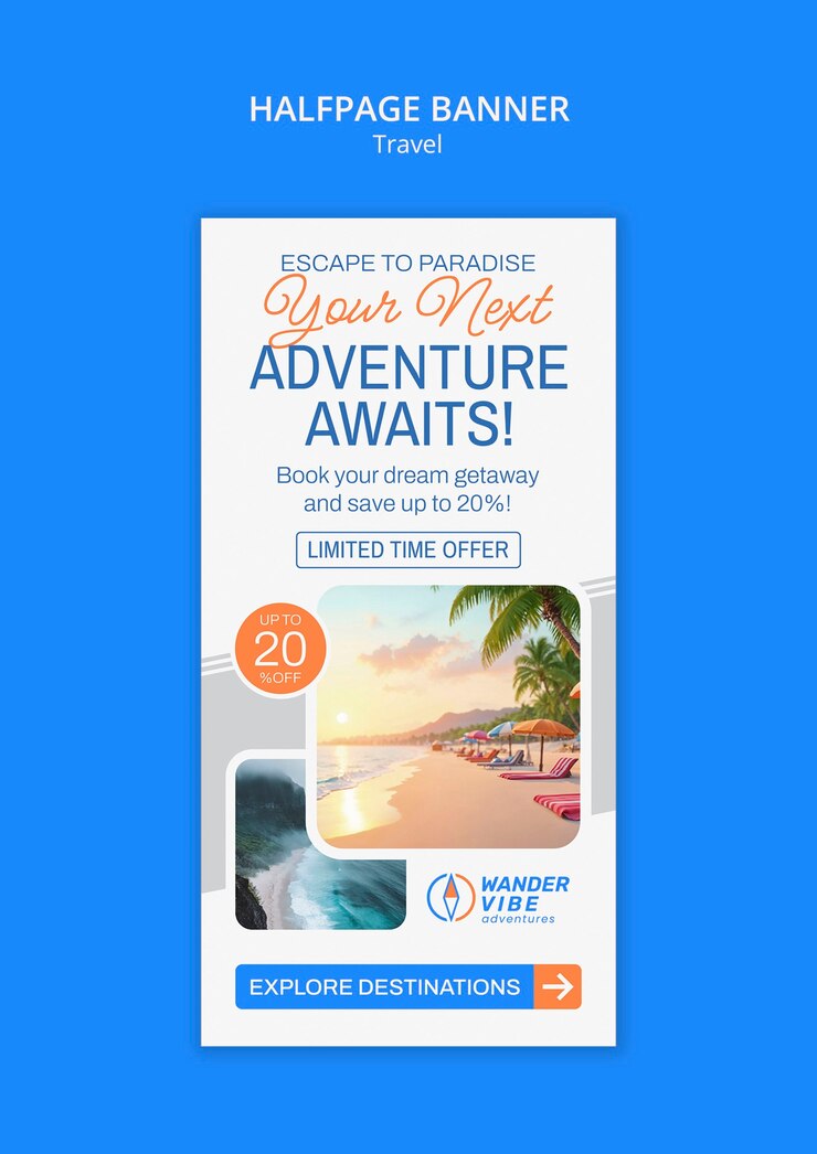 PSD gratuit modèle d'aventure de voyage