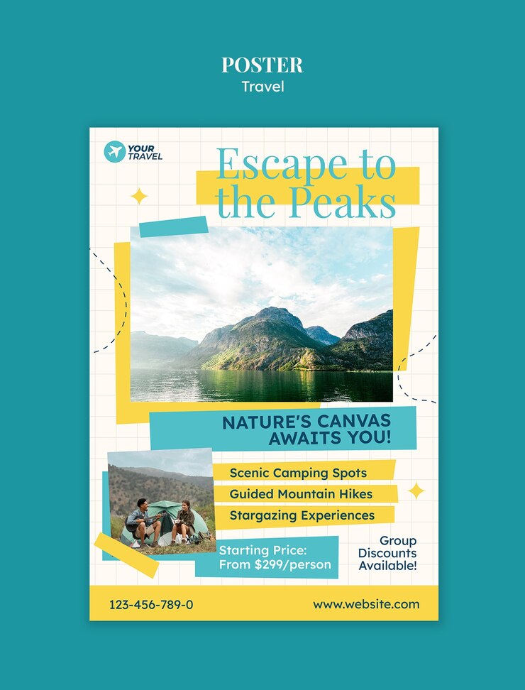 PSD gratuit modèle d'aventure de voyage