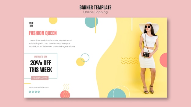PSD gratuit modèle de bannière avec achats en ligne