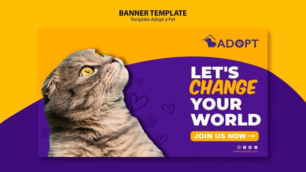 Modèle de bannière avec adopter le thème pour animaux de compagnie