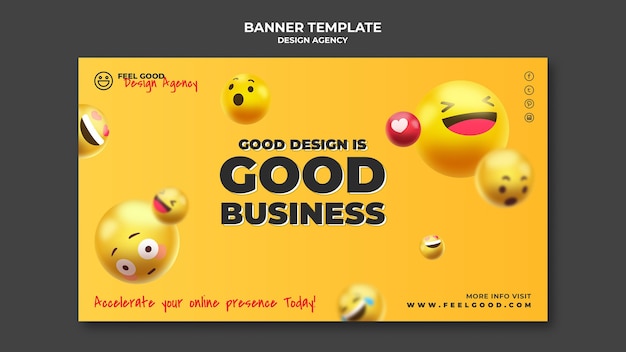 Modèle de bannière d'agence de design