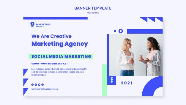 Modèle de bannière d'agence de marketing