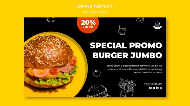 Modèle de bannière alimentaire américaine