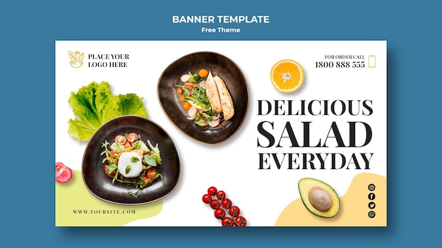 PSD gratuit modèle de bannière d'aliments sains