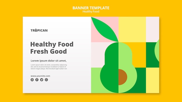 PSD gratuit modèle de bannière d'aliments sains