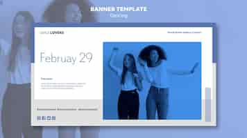 PSD gratuit modèle de bannière d'amateurs de danse bleue
