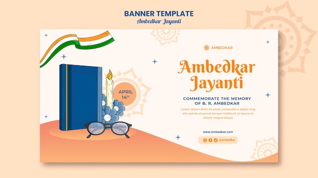 PSD gratuit modèle de bannière ambedkar jayanti