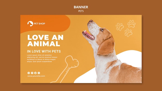 Modèle de bannière d'animalerie