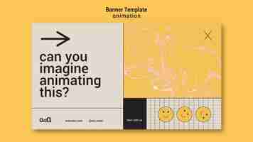 PSD gratuit modèle de bannière d'animation créative