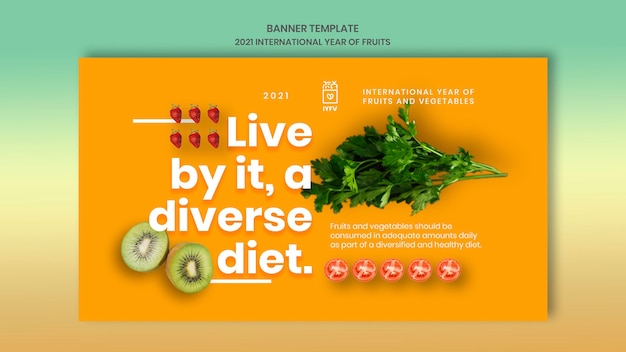 PSD gratuit modèle de bannière année fruits et légumes