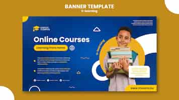 PSD gratuit modèle de bannière d'apprentissage en ligne