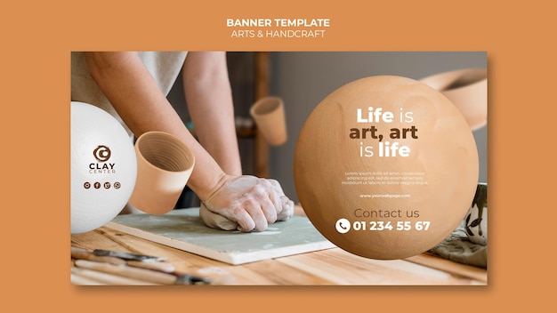 Modèle de bannière arts et artisanat