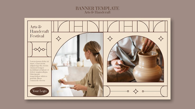 PSD gratuit modèle de bannière arts et artisanat