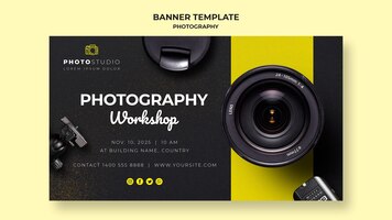 PSD gratuit modèle de bannière d'atelier de photographie