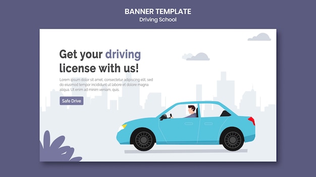 PSD gratuit modèle de bannière d'auto-école