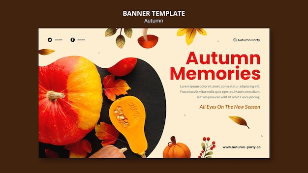 PSD gratuit modèle de bannière d'automne avec photo