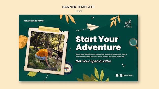 PSD gratuit modèle de bannière d'aventure de voyage