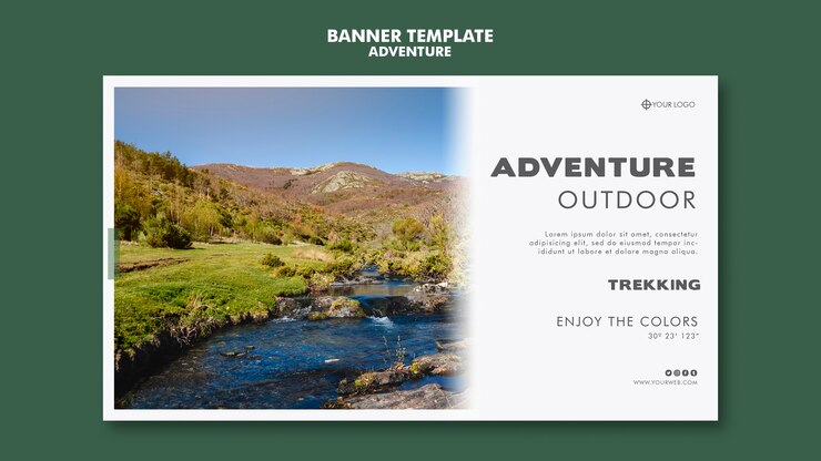 PSD gratuit modèle de bannière d'aventure