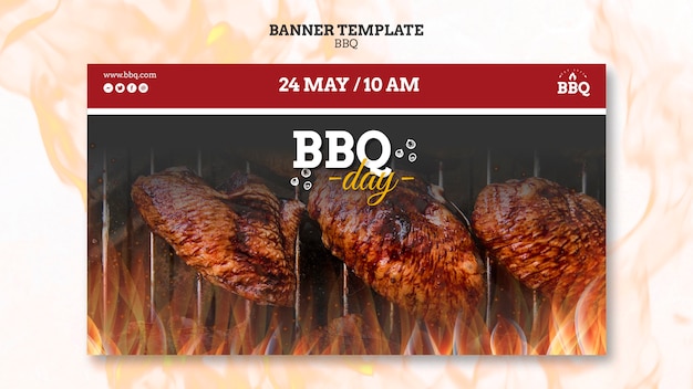 PSD gratuit modèle de bannière barbecue et journée barbecue