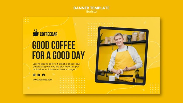 Modèle de bannière Barista
