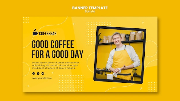 Modèle de bannière Barista
