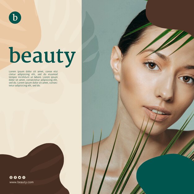 Modèle de bannière de beauté avec une femme
