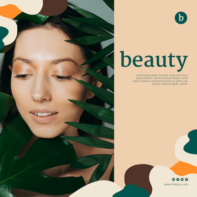 Modèle de bannière de beauté avec une femme