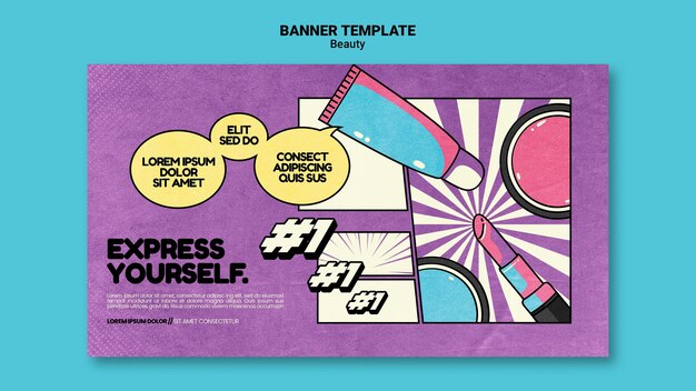 Modèle de bannière de beauté pop art