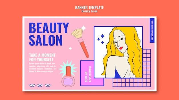 PSD gratuit modèle de bannière de beauté pop art