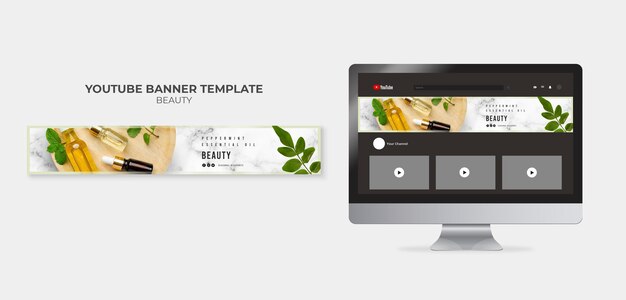 PSD gratuit modèle de bannière de beauté youtube