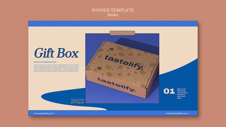 PSD gratuit modèle de bannière de boîte-cadeau