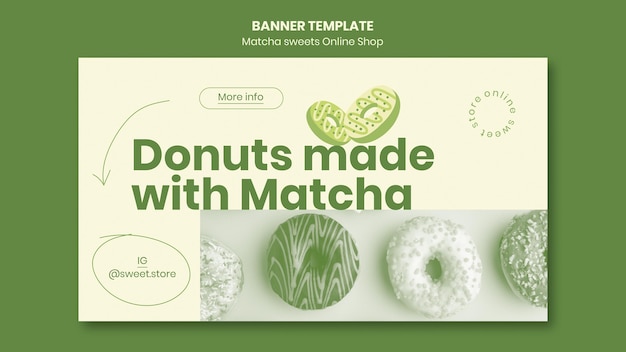 Modèle De Bannière De Bonbons Au Matcha