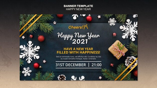 Modèle de bannière de bonne année 2021