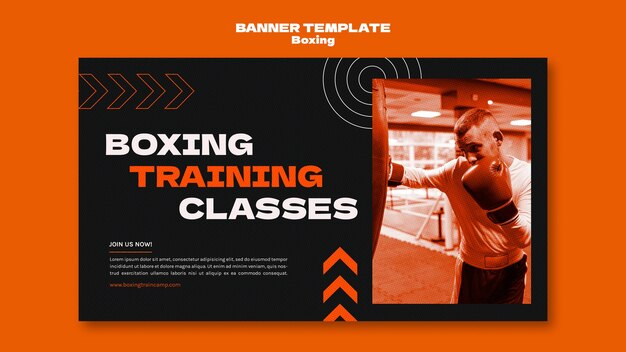 Modèle de bannière de boxe design plat