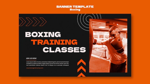 Modèle de bannière de boxe design plat