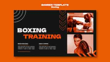 PSD gratuit modèle de bannière de boxe design plat