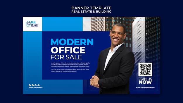 Modèle de bannière de bureau moderne à vendre