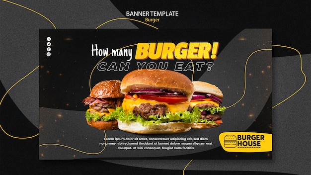 PSD gratuit modèle de bannière burger