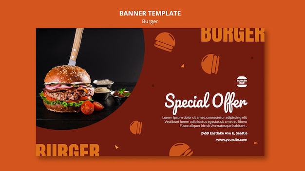 Modèle de bannière Burger