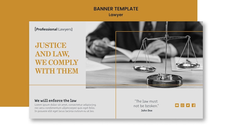 PSD gratuit modèle de bannière de cabinet d'avocats